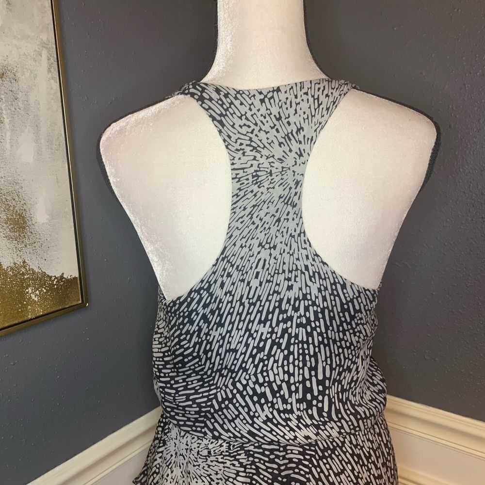 Parker silk cascade ruffle racer back lined dress - Picture 5 of 8